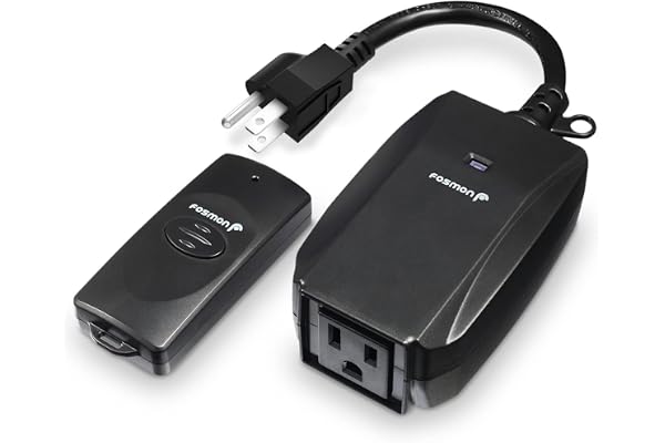 Outdoor Wireless Outlet Heavy Duty 3-Prong (1 Outlet + 1 Remote Control) | 100 Feet Range, For Holiday Lighting, Pool Pump, H