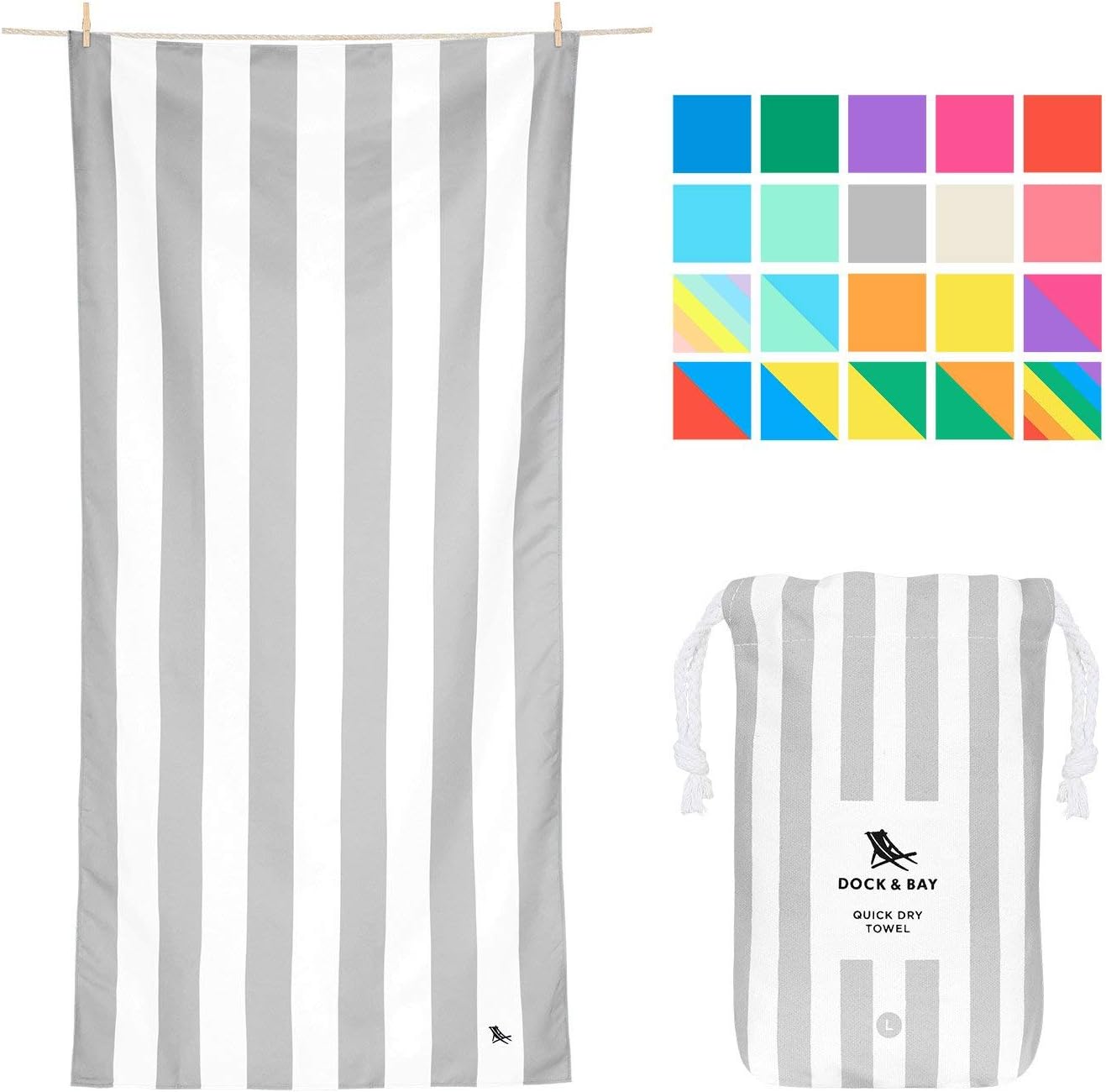 Quick Drying Beach Towels for Travel - Absorbent Towel for Swimmers, Sand Free Towel - Large towels for kids & adults - 100% Recycled
