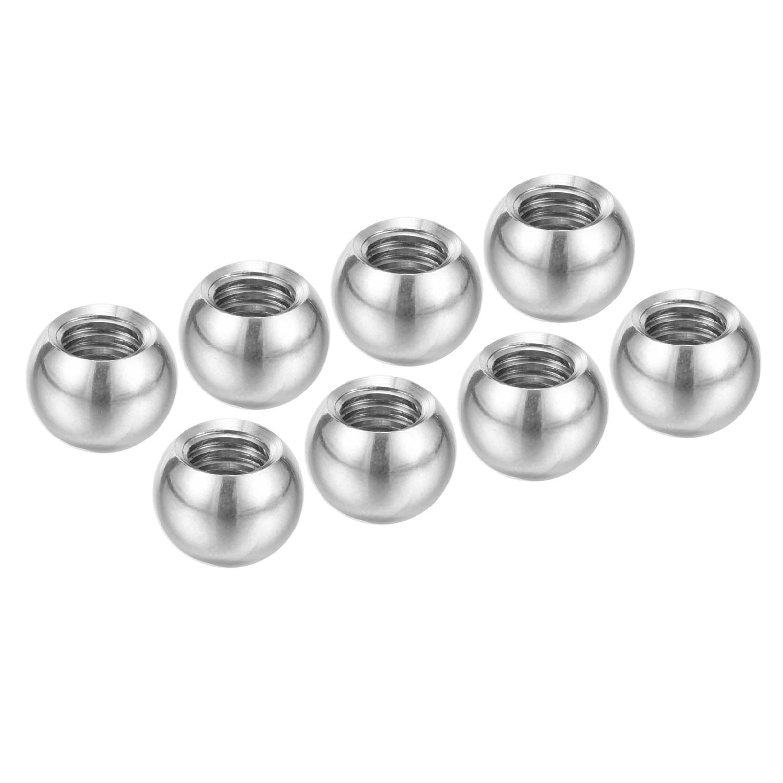 PATIKIL M6x10mm Ball Nuts Knob, 8 Pack Female Thread 304 Stainless Steel Round Blind Hole Screw Cap Cover for Lighting Machinery DIY Decoration, Silver