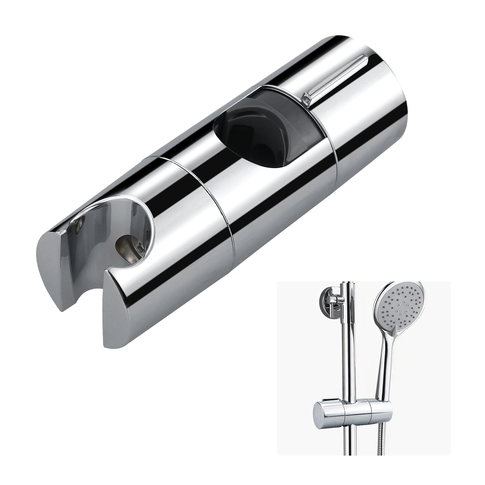 18-25 mm Adjustable Shower Head Holder, Universal Shower Head Holder Bracket Replacement for Slide Rail Shower Head, Easy Installation