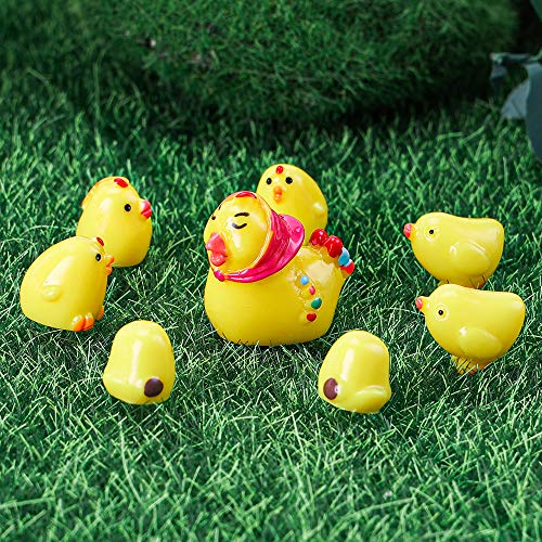 Shindel 35PCS Easter Mini Figurines, Mini Easter Bunny Chick, Garden Miniature Figurines Collection Playset for Easter Day