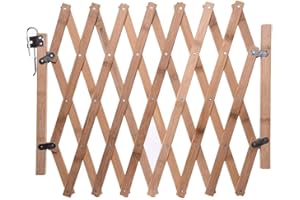 Pet Expanding Wooden Fence Gate,with Retractable Design/Length is 60-110cm/Great for Doorways, Walls, Stairs, Bedrooms, Dinin