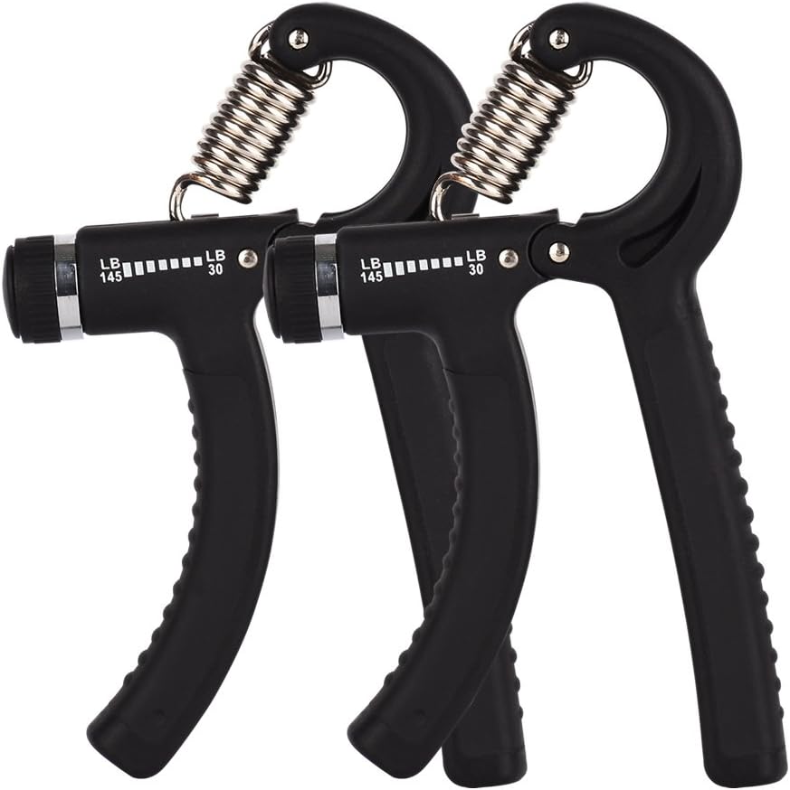 HILLPOW Hand Grip Strengthener, Hand Exerciser with Non-Slip Gripper,Adjustable Resistance Range: 30-145 Lbs,Great for Hand Rehabilitation Exercising(2 Pack)