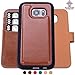 SHANSHUI Case Compatible with Samsung Galaxy S7edge, Detachable RFID Protecting Card Wallet(Brown-S7 Edge)