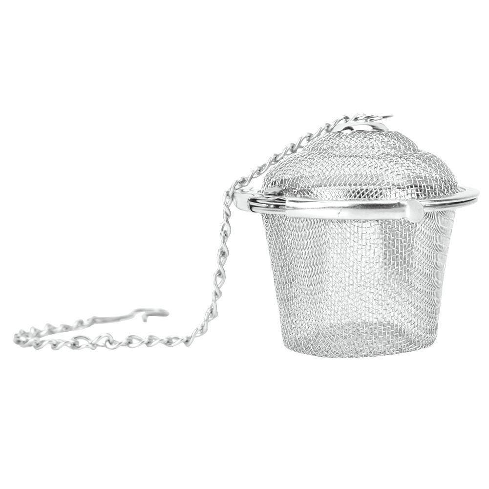 Stainless Steel Tea Strainer Mesh Ball Spice Filter Soup Infuser with Chain Fine Threaded Connection Teapot Filter (S)