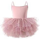 Toddler Girls Tutu Dresses Strap Shiny Tulle Ballet Leotard Ballerina Outfits for Dance