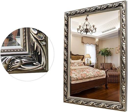 Amazon Com Qazwc A1 Bathroom Wall Mirror European Simple Bathroom Mirror Makeup Mirror Vanity Mirror Shaving Mirror Luxury Vintage Vanity Mirror Bathroom Decoration 500700mm Color B Size 500700mm Home Kitchen