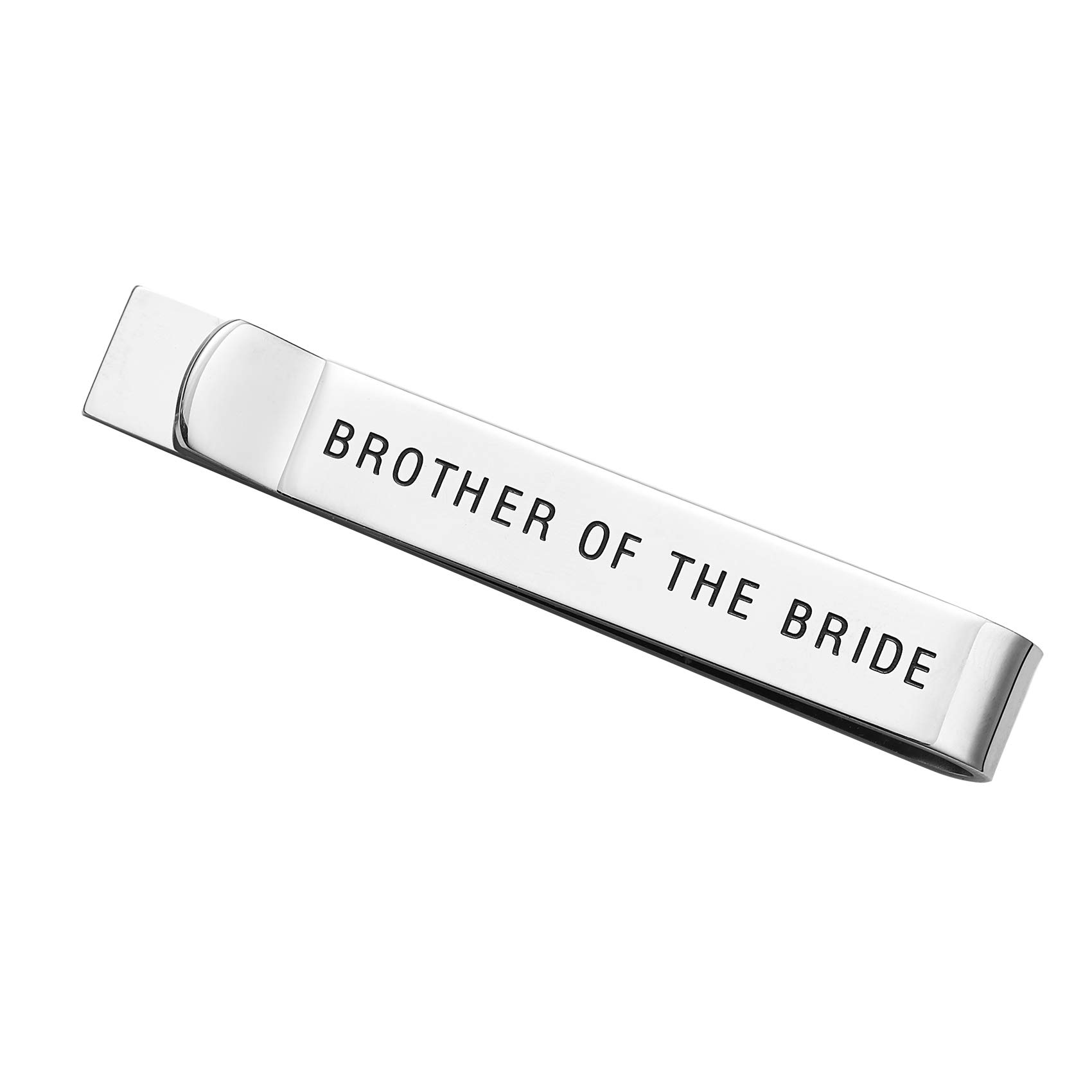 Brother of The Bride Wedding Gifts Tie Clips For Men Man of Honor Groomsman Tie Clip (Brother of the Bride)