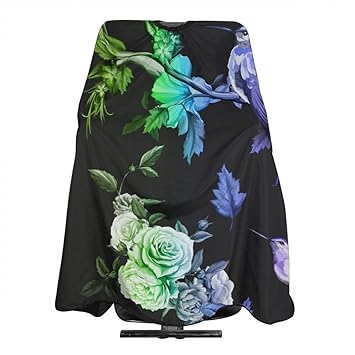 Amazon Com Professional Salon Barber Cape Humming Bird Roses Peony With Leaves On Black Printed Haircut Apron Polyester Haircut Shawl For Adult Women Men Beauty