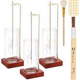 3 Pack Incense Holder with 20 Incense Sticks, Detachable Glass Ash Catcher | Incense Sticks Burner for Meditation, Yoga, Spa, Home Décor