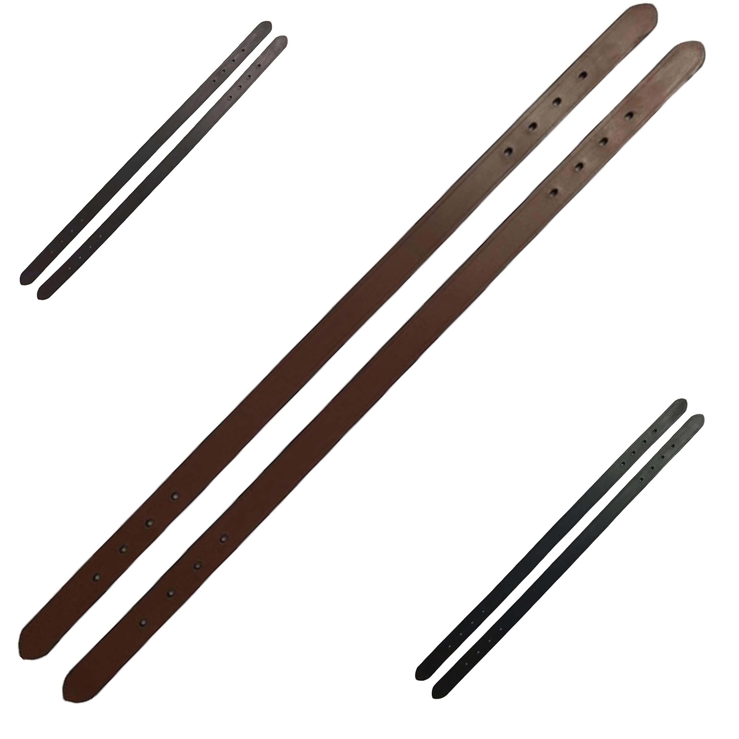 Majestic Ally 2 Pcs Breakaway Halter Straps, Replacement Leather headpiece (Crown piece) for Breakaway Headcollar (Deep Reddish Brown)