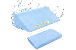 KAVIL Wedge Pillow Case Cover for 19.68" X 9.8" X 5.9" R-Shaped Waterproof Bedsore Turning Wedge Replacement Cover Waterproof Wedge Pillow Cover for Bed Wedges Pillowcase (Light Blue)
