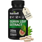 Nutrizell Guava Leaf Extract with Bitter Melon – 1000mg Per Serving – Herbal Guava Supplement for Metabolic Health & Digestion Support – 120 Veg Capsules – Non-GMO & Gluten-Free