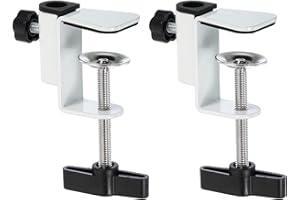 PATIKIL 0.49" Hole Dia. Desk Clamp, 2 Pcs Universal C-Clamp Base with Adjustable Screw for Microphone Mic Arm Table Lamp Moun