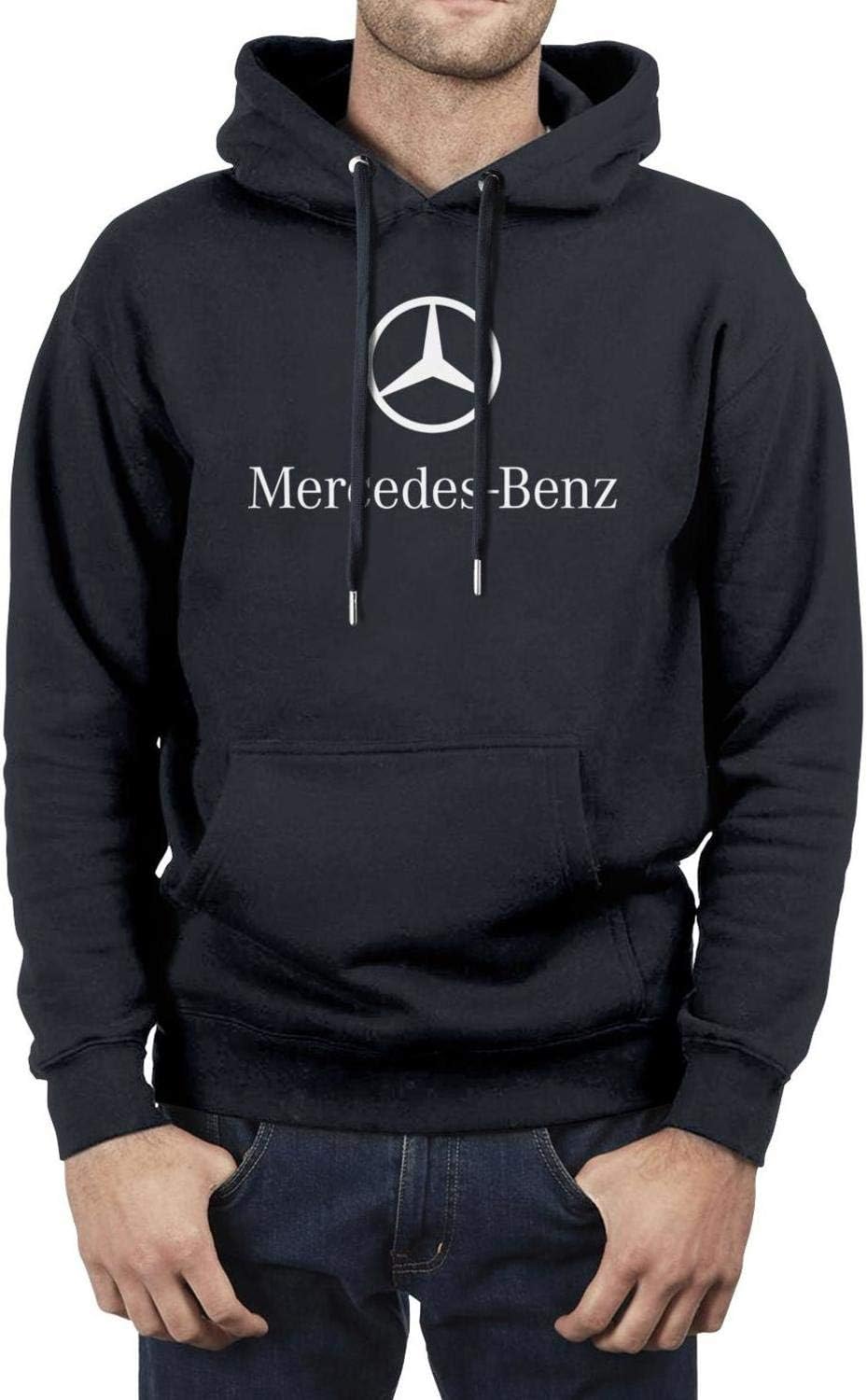 MNYAE Men Cool Hoodies Sweatshirt Mercedes-Benz-Logo- with Pocket Navy Hoodie Jacket