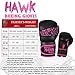 Hawk Pink Boxing Gloves Ladies Women's Flowers Girls Leather Training Gloves Bag Gloves Mitts Muay Thai Kick Boxing Gloves (Black, 16oz)