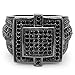 Men's Black Plated Micro-Pave Iced Out Cubic Zirconia Hip Hop Ring, Size 8