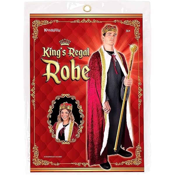 Costume Roi/Reine Adulte TSHAOUN - Cape Rouge Et Couronne - 120cm - Pour Halloween, Cosplay Et Fêtes Déguisées