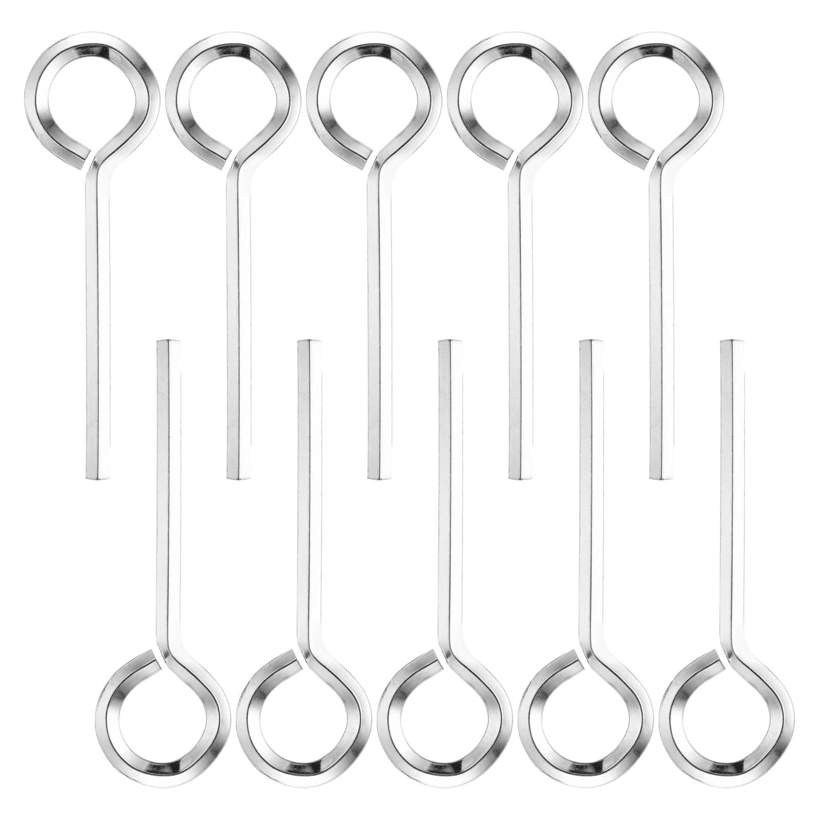 PATIKIL 5/32" Standard Hex Dogging Key, 10 Pack Solid Steel Wrench Door Key with O-Ring Full Loop for Crash Bar, Push Bar Emergency Exit Devices, Silver