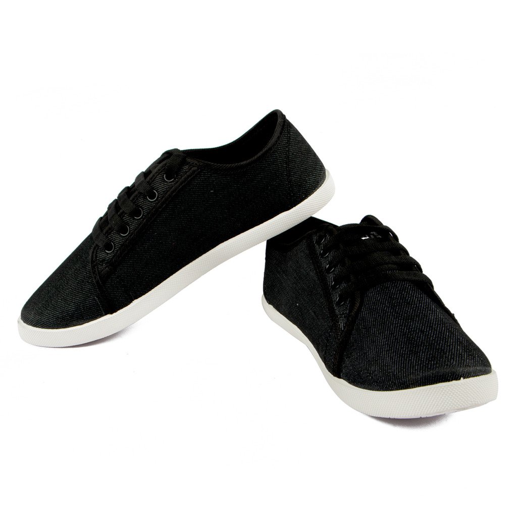 asian shoes lr-13 black canvas ladies shoes