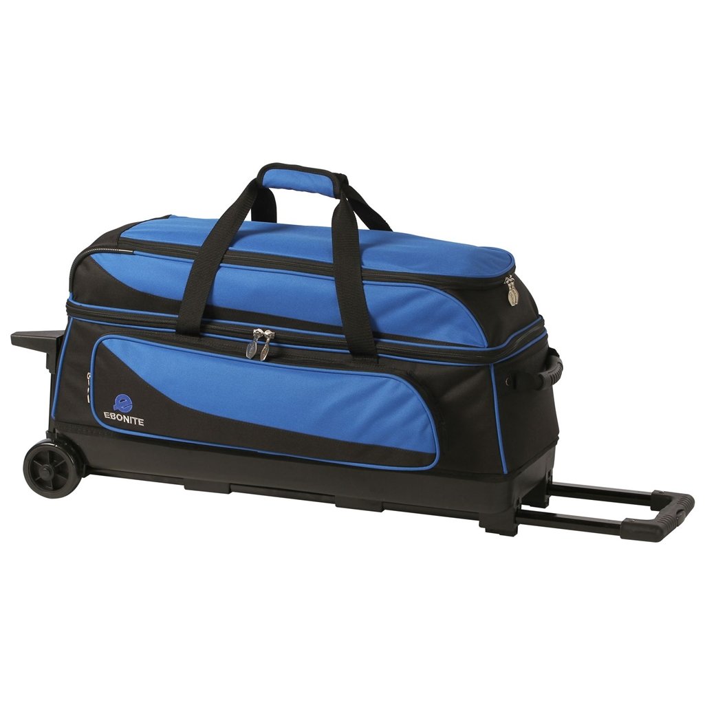 Ebonite Transport 2 Ball Roller Bowling Bag with Wheels Blue 5 Year