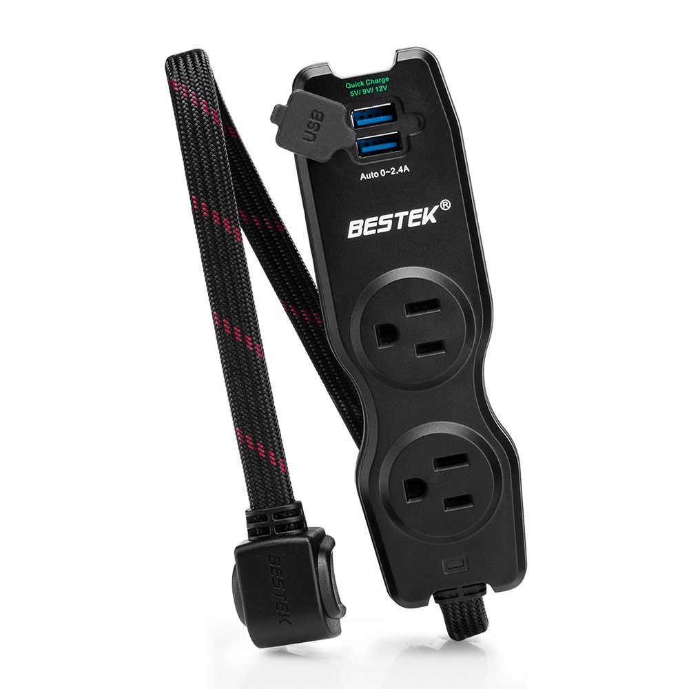 BESTEK Travel Power Strip with 4.2A Dual Smart USB Charging Ports 2