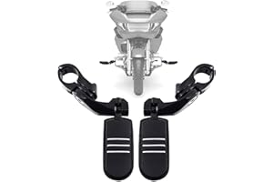 totiancong 1.25" 32MM Motorcycle Adjustable Highway Pegs for Harley Davidson Touring Road King Road Glide Street Glide Electra Glide Dyna Sportster Softail 1 1/4" Crash Bar Highway Foot Pegs, Black