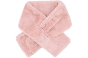 surell Children's Faux Fur Pull-Through Scarf - Kid's Fuzzy Stylish Neckwear Scarves
