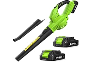 Anykit Leaf Blower, Cordless Leaf Blower with Battery and Charger, 20V Electric Leaf Blower Cordless, 2 Speed Modes, Handheld Lightweight Blower for Blowing Patio/Driveway (Green)