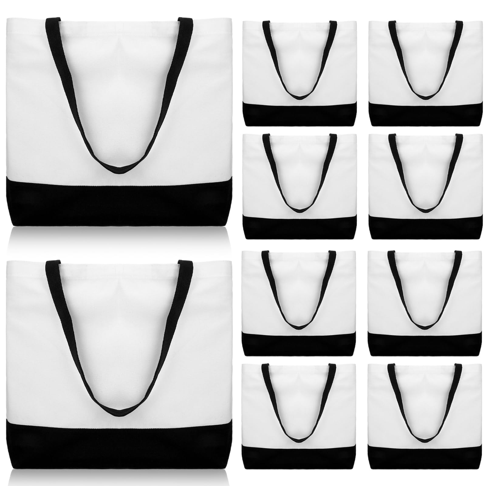 Photo 1 of 10 pcs Sublimation Tote Bags,polyester tote bags Stylish canvas Reusable Shopping Grocery Blank for Women Mother DIY