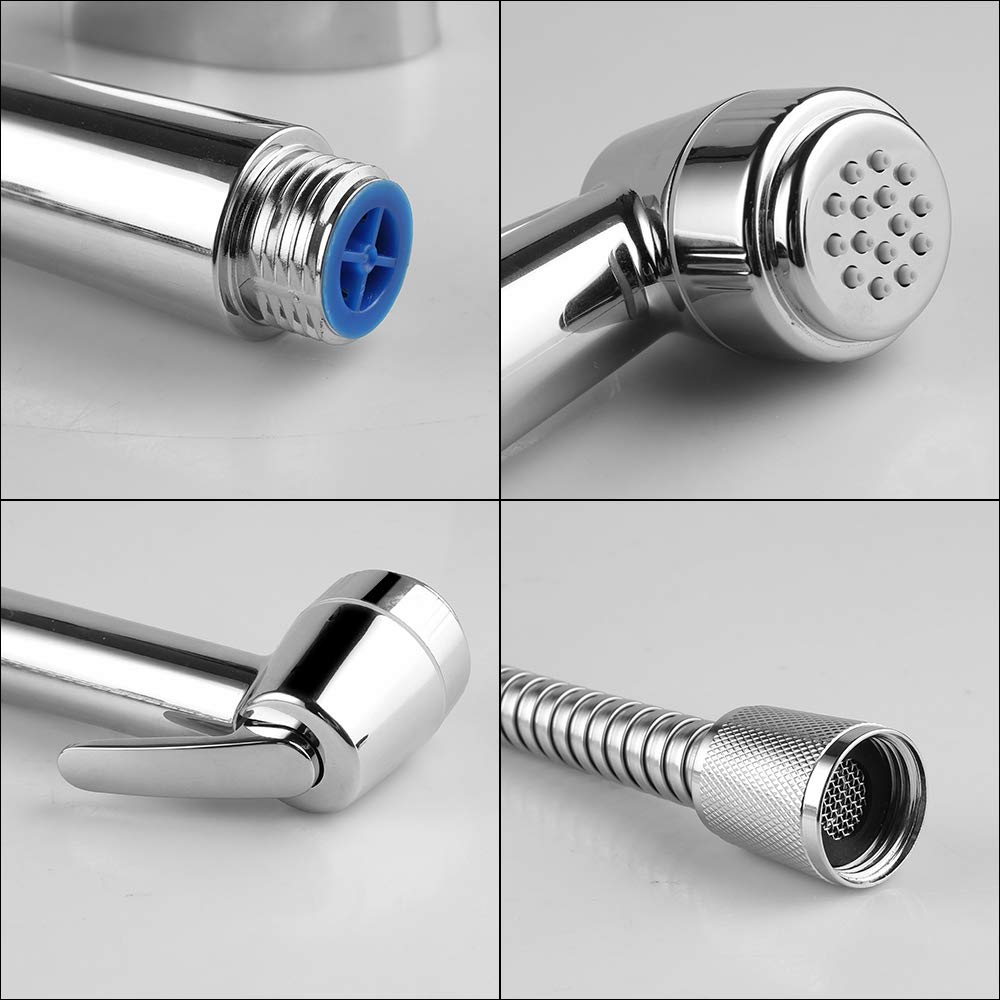 btcus4 Cloth Diaper Sprayer Water Cleaner Bathroom Handheld Bidet Sprayer for Personal Hygiene Cleaning Care Brass Chrome (Chrome)