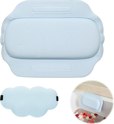 MAIXINNEW Bathtub Pillow Waterproof Ergonomic Suction Headrest Cushion w/ Sleep