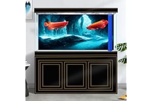 Pinpai 60X24 Inches Fish Tank Background, Underwater Cave Terrarium Background Decor, Blue Landscape Stone Durable Polyester Background with 8 EVA Double-Sided Tapes