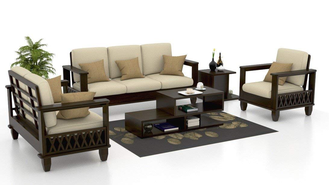 Craftatoz Sheesham Wood 3 2 1 Sofa Set Furniture For Living Room
