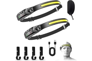 2026 Upgraded Light Headband, Waterproof Light Headband Headlamp,Rechargeable USB Type-C Lightweight LED Head Torch for Campi