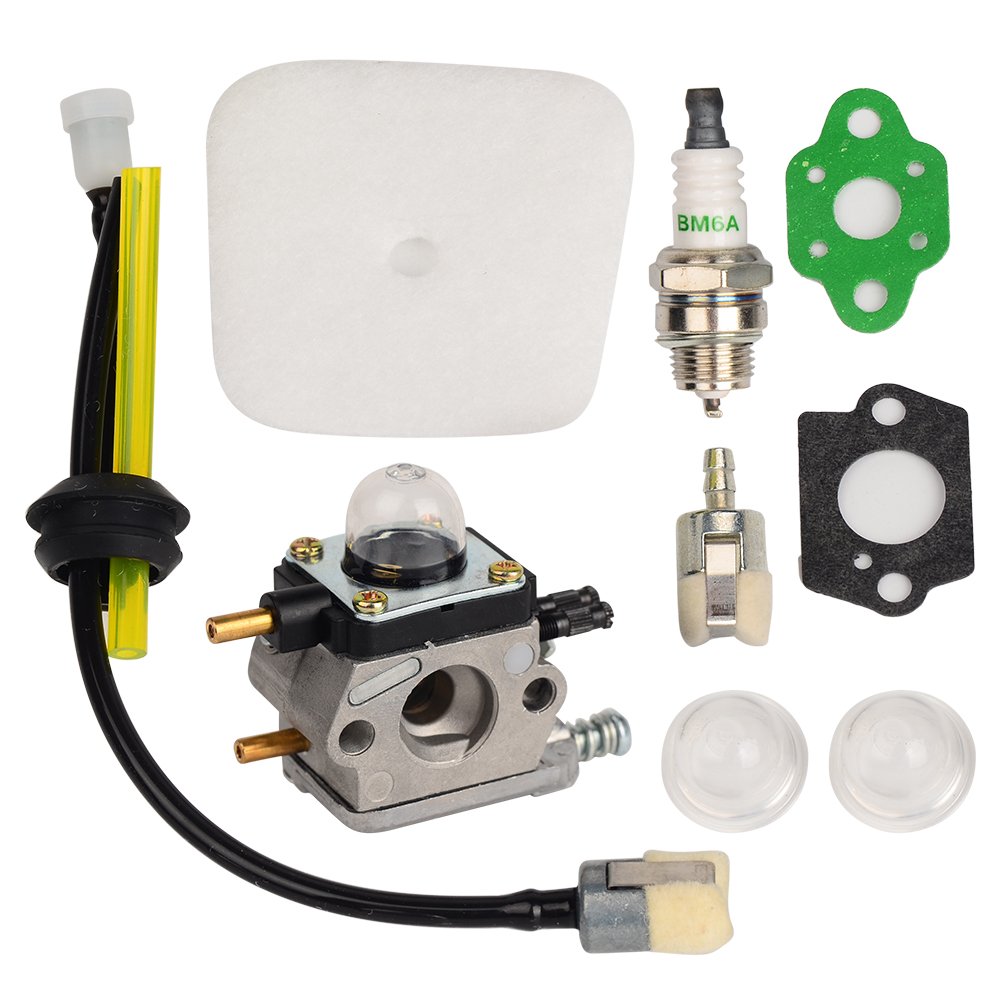 Carkio C1U-K54A Carburetor with Air Filter Gasket Fuel Repower Kit Compatible with Echo 2 Cycle Mantis 7222 7222E 7222M 7225 7230 7234 7240 7920 7924 Tiller/Cultivator