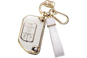 CACARLIKE for Jeep Key Fob Cover with Jeep Keychain, Car Key Fob Case Compatible with 2018 2019 2020 2021 2022 Jeep Wrangler Gladiator JL JLU Rubicon Smart Key Protector