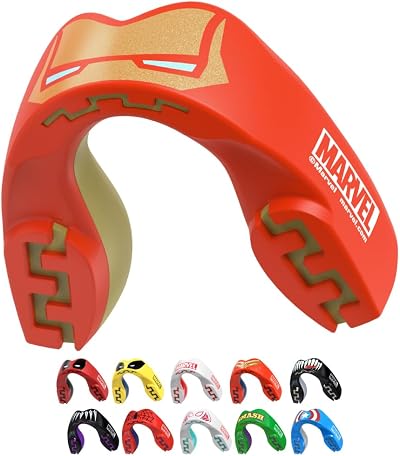 Marvel Iron Man Metallic Sports Mouthguard Dual Layer Protection Case