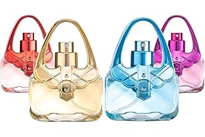 SCENTED THINGS Perfume Body Mist Fragrance, 4 Piece Holiday Gift Set for Little and Young Girls, Tweens and Preteens – 4 Hand Bag Purse Shaped Bottles – SHOPAHOLIC Fashion Collection