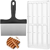 Polycarbonate Chocolate Molds, Chocolate Candy Mold with Chocolate Scraper, Long Stick Chocolate Mold, Transparent Plastic Candy Molds with 8 Cavities, Ideal for DIY Baking Projects (C)