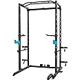 ULTRA FUEGO Power Cage, Multi-Functional Power Rack with J-Hooks, Dip Handles, Landmine Attachment and Optional Cable Pulley System for Home Gym