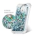 ZSTVIVA Galaxy J3 Case, J3 2017 Case, Liquid Glitter Cover Sparkle Love Heart Soft TPU Bumper with Pen and Dust Plug for Samsung Galaxy J3 - Blue Gold Butterfly
