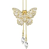 Sither Butterfly Necklace for Women Long Sweater Chain Crystal Necklace Wedding Dressy Necklace Jewelry for Winter Evening Party Christmas Gift