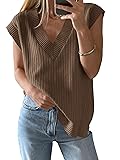 Saodimallsu Womens V Neck Sweater Vest Oversized
