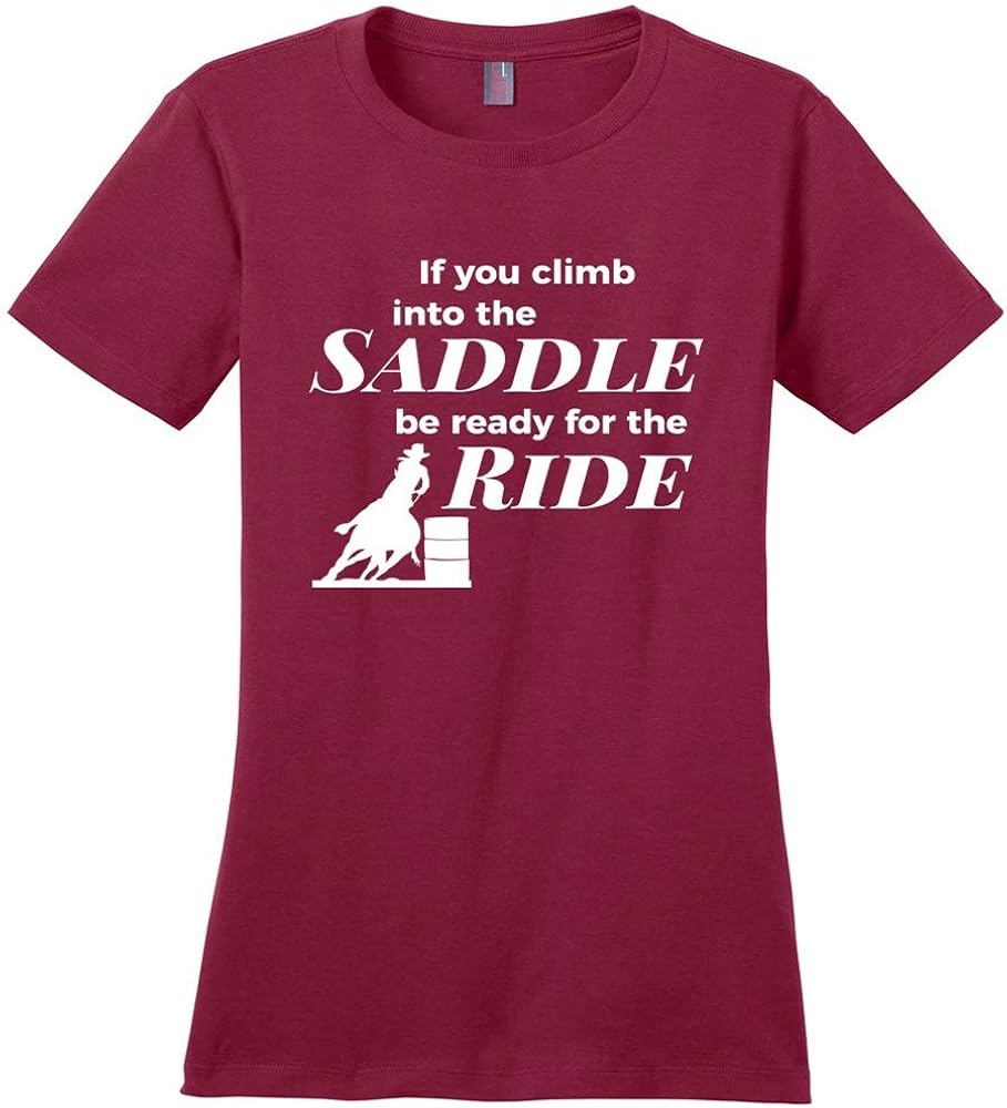 Ready for The Ride Barrel Racing Rodeo Horse T-Shirt for Women