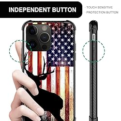 TnXee Compatible with iPhone 14 Pro Case,Deer Flag