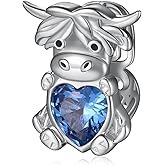 jiulegufa Highland Cow Charm 925 Sterling Silver Highland Cow Charms for Bracelets Jewelry Gifts for Women