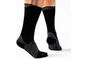 OrthoSleeve Plantar Fasciitis Orthotic Socks helps with plantar fasciitis, heel and arch pain (Black, Large)