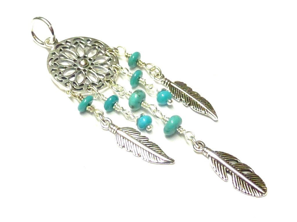Silberschmuck - BG Silver Pendant, Filigree, Sterling Silver, Turquoise, Native American, Jewellery, Lucky Charm, Protection Symbol, Gift