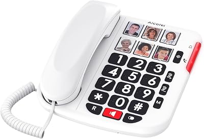TMAX 10+ Telefono a filo per anziani - Tasti grandi - Audio Boost - Tasti con foto - Vivavoce - Indicatore luminoso di chiamata - Suoneria forte - Compatibile con apparecchi acustici
